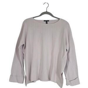 Eileen Fisher Organic Cotton Sweater Women's XS Pink Bateau Neck Lagenlook